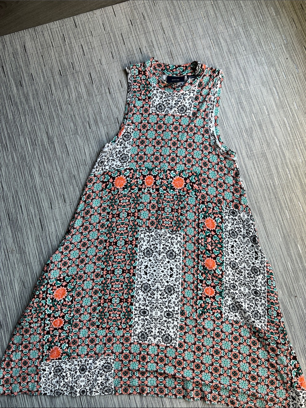 Maeve Coral & Mint Floral Patchwork Maxi Dress